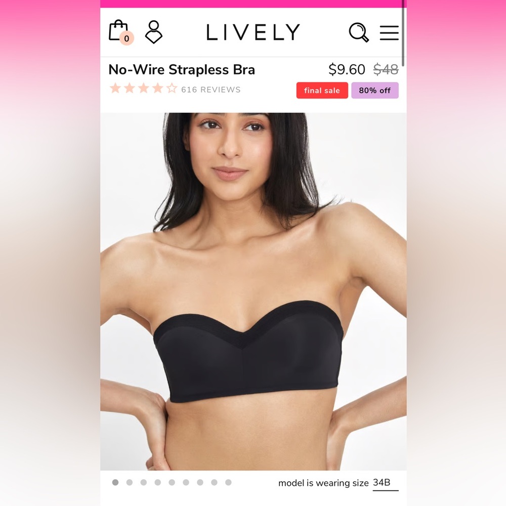 NWT 34B strapless bras (black and nude)